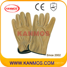 Guantes de trabajo del conductor del cuero del grano del cuero industrial de la seguridad (12203)